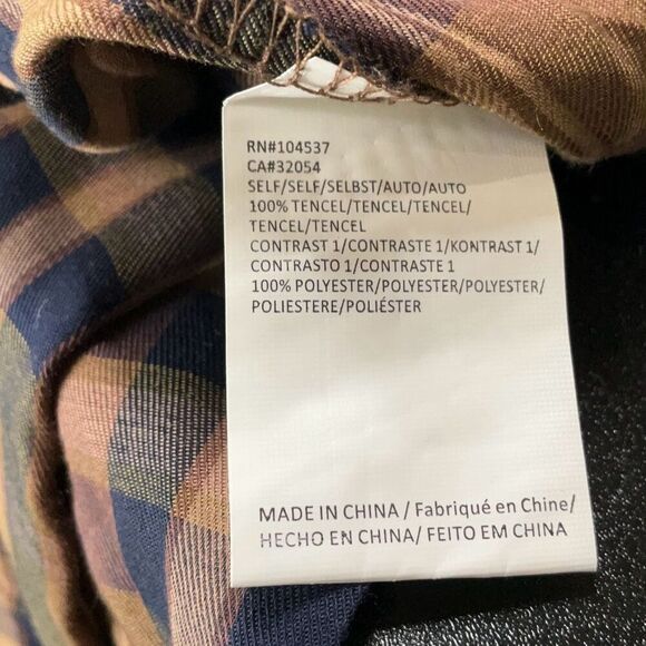 Tiny Multicolor Plaid Pleated Front Wide Leg Natural Slubs Trouser Pants Size 4 - Picture 6 of 8